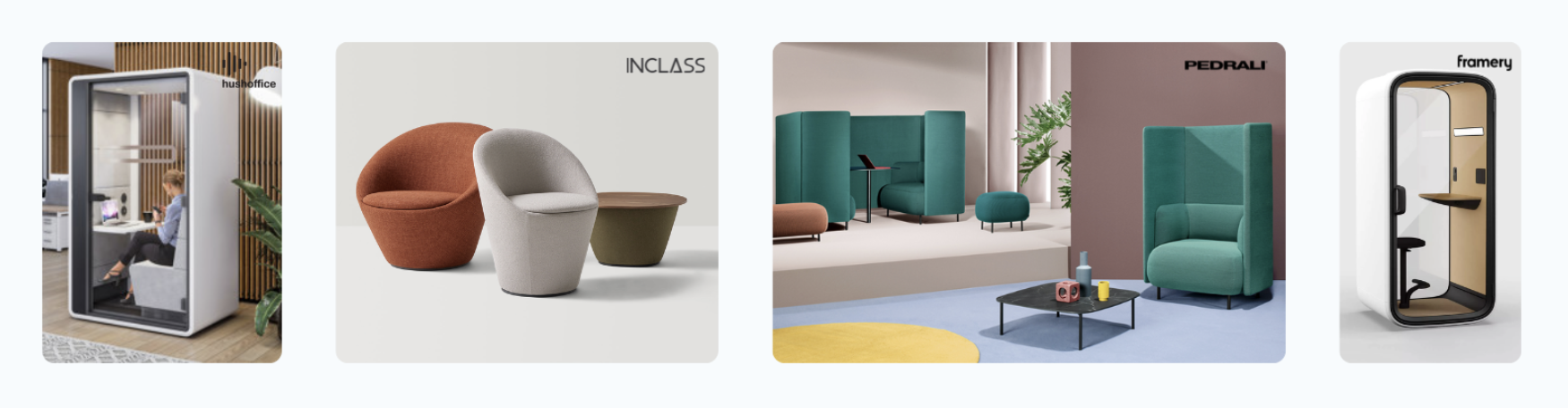 blog_4.2.png Modern corporate office landscape featuring self-contained acoustic privacy pods and modular, open-plan collaborative desking systems.